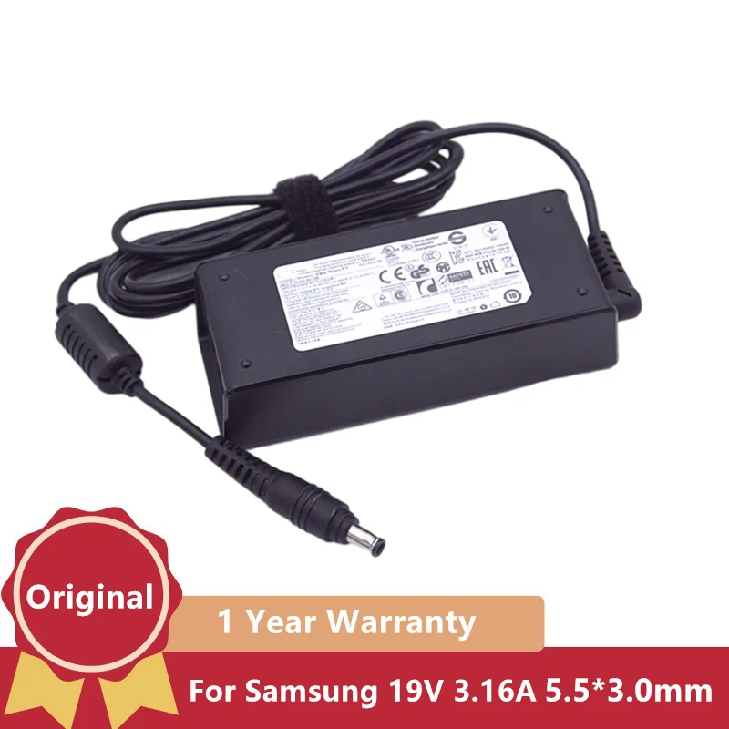 

60W 19V 3.16A 5.5mm*3.0mm Orignal AC Adapter Power Charger BA44-00243A AD-6019 AP04214-UV ADP-60ZH A for Samsung 300E43 370R5E