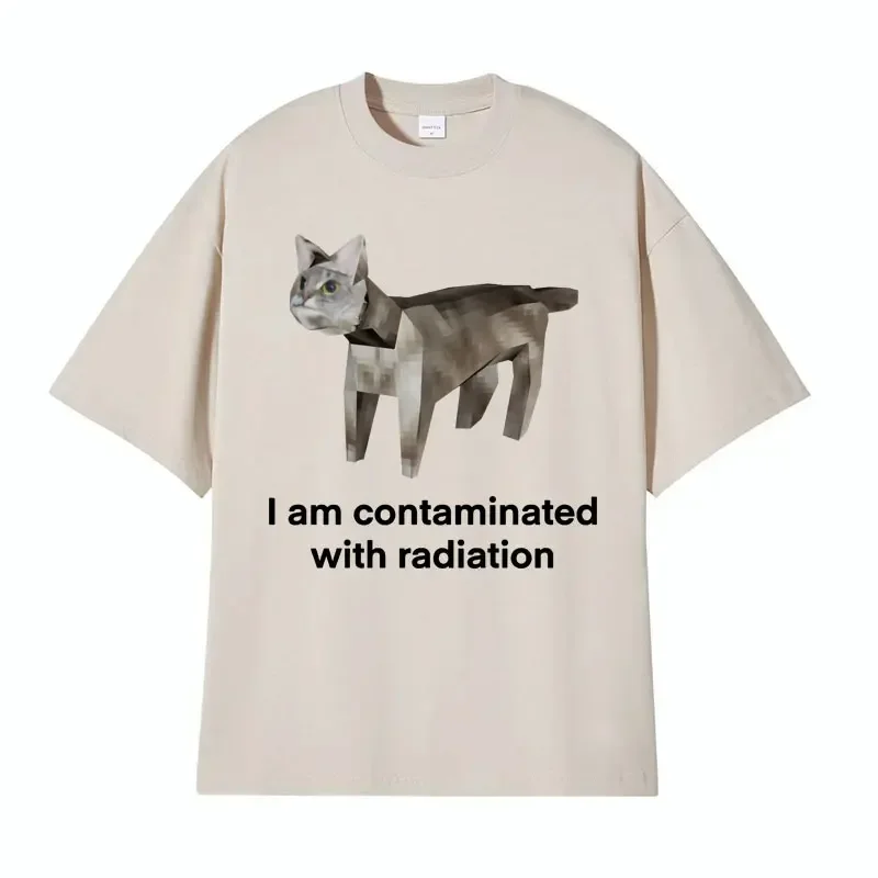 J'ai été contaminé par des chemises de mémoire de chat intéressantes, t-shirts décontractés à la mode humoristique, t-shirts à manches courtes larges
