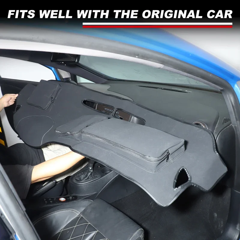 

For SEAT Leon MK2 2008-2012 Car Dashboard Sunscreen Pad with Zipper Storage Bag Interior Car Accessories