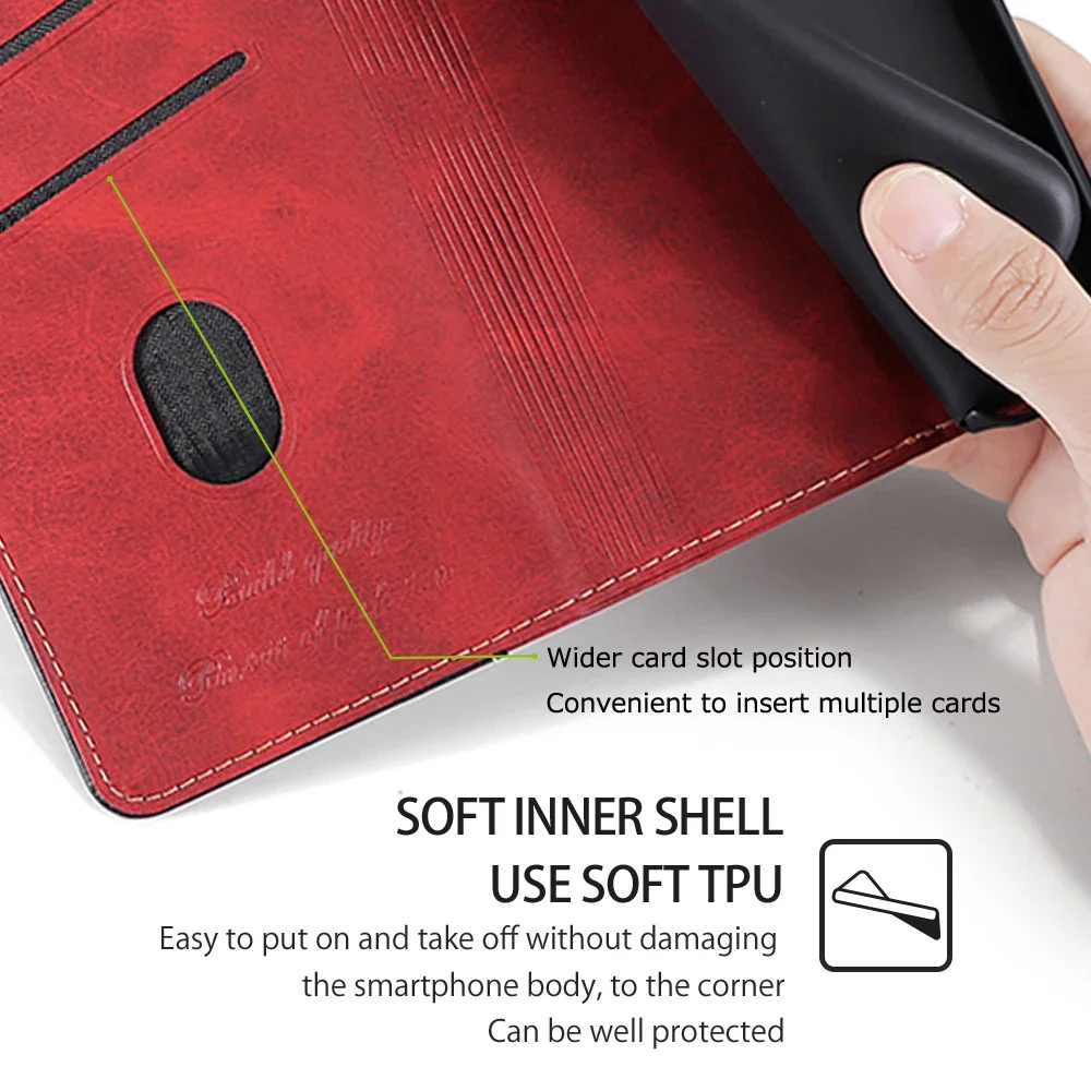 For Samsung Galaxy Xcover 7 5G Leather Wallet Case for Samsung Galaxy Xcover 7 6 Pro 2 Flip Cover Magnetic Phone Case Card Slot