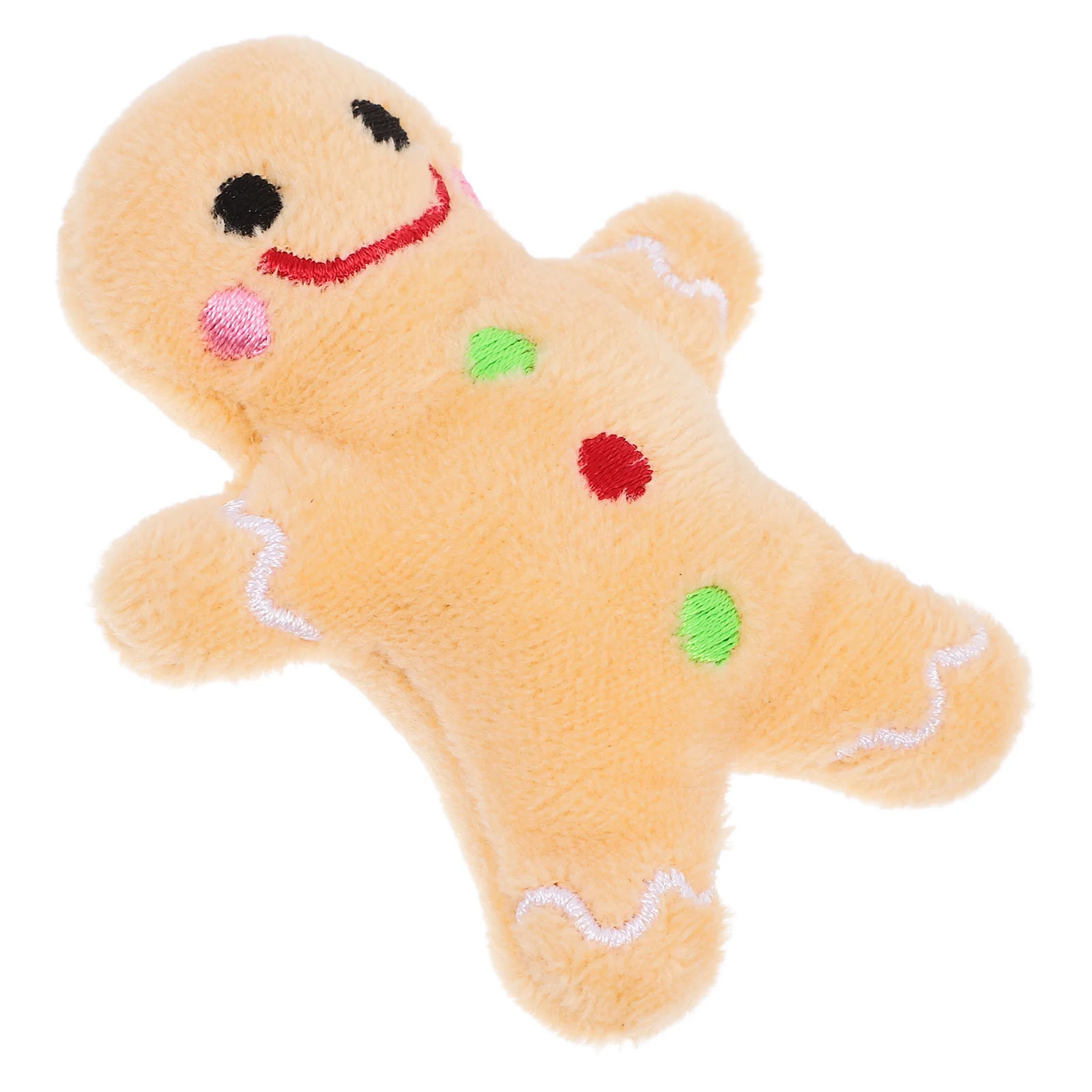 Pet Dog Christmas Chew Toy Teeth Stuffed Gingerbread Man Xmas Plush Small Toys