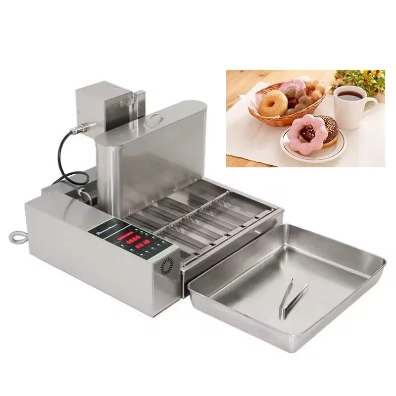 Large Commercial 2000Watt Microcomputer Controlled Electric Heating 4 Row Automatic Donut Making Machine Automatic Donut Machine