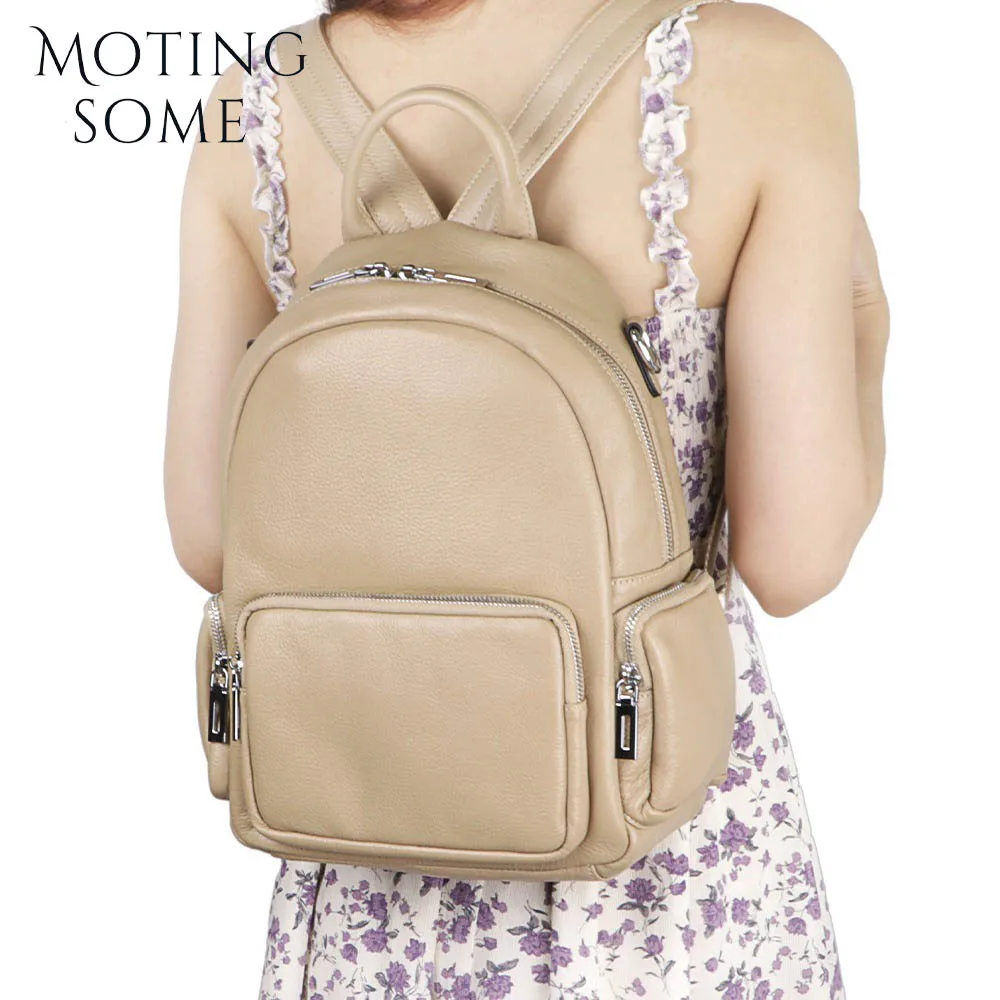 Motingsome Luxury Pelle bovina Donna Zaino Borse a tracolla Minimalismo Borsa da scuola da donna in morbida pelle naturale Travl Mochilas 2024 Nuovo