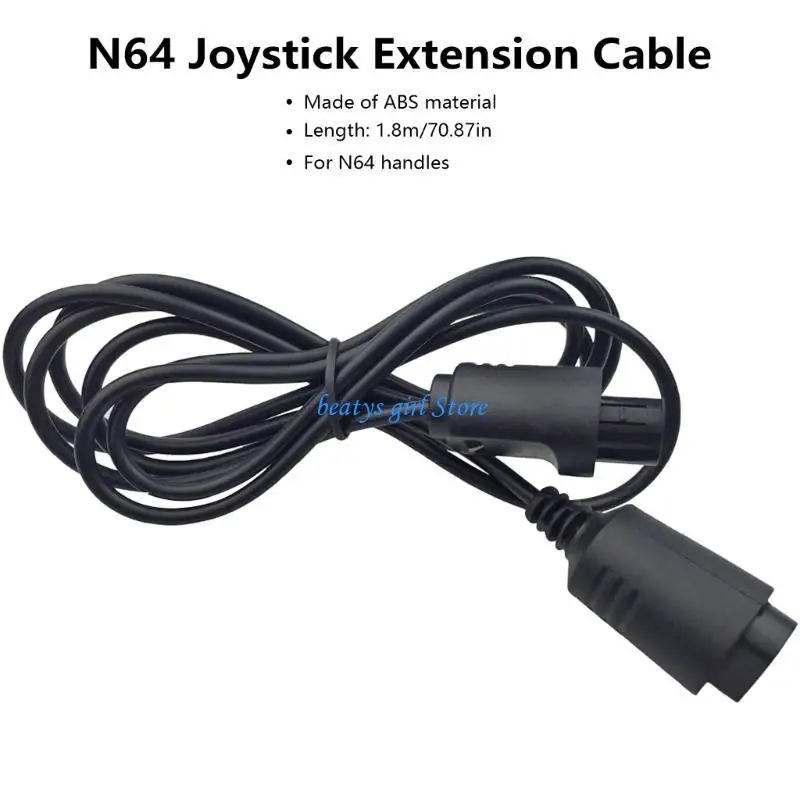 C7AB 1.8m Flexible Wire Extending Cord Gamepad Extension Cable Game Accessory for N64