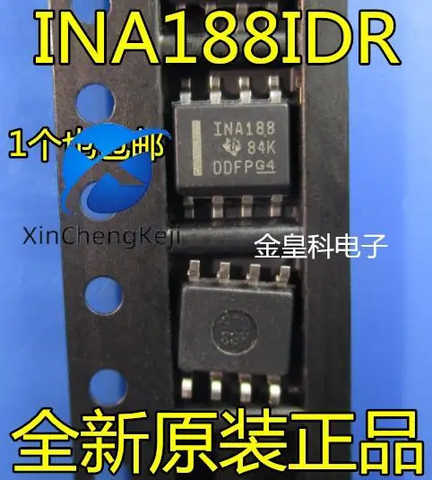 2pcs original new INA188IDR INA188 SOIC8 zero drift rail to rail output instrument amplifier full swing