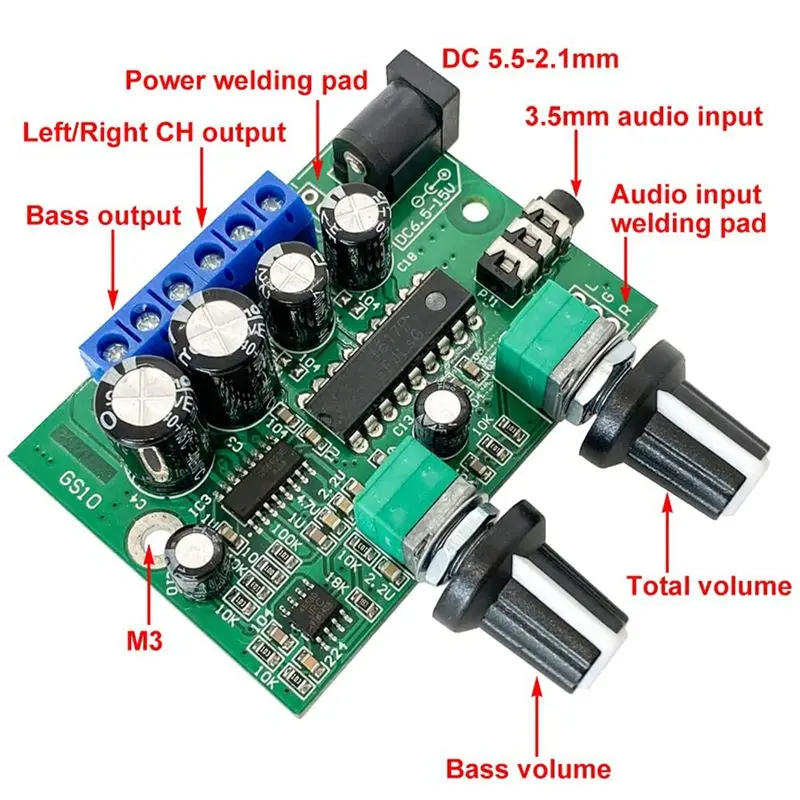 M01K Digital 2.1 Channel Subwoofer Amplifier Board 2X6w+25W Pure Bass Hifi Stereo Audio Power Amplifier Dual Channel Module