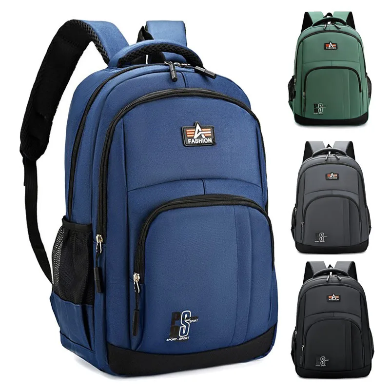 

Простой повседневный рюкзак для мужчин 2026, подходит для учащихся средних и старших классов, большой вместительный дорожный двойной рюкзак на плечо