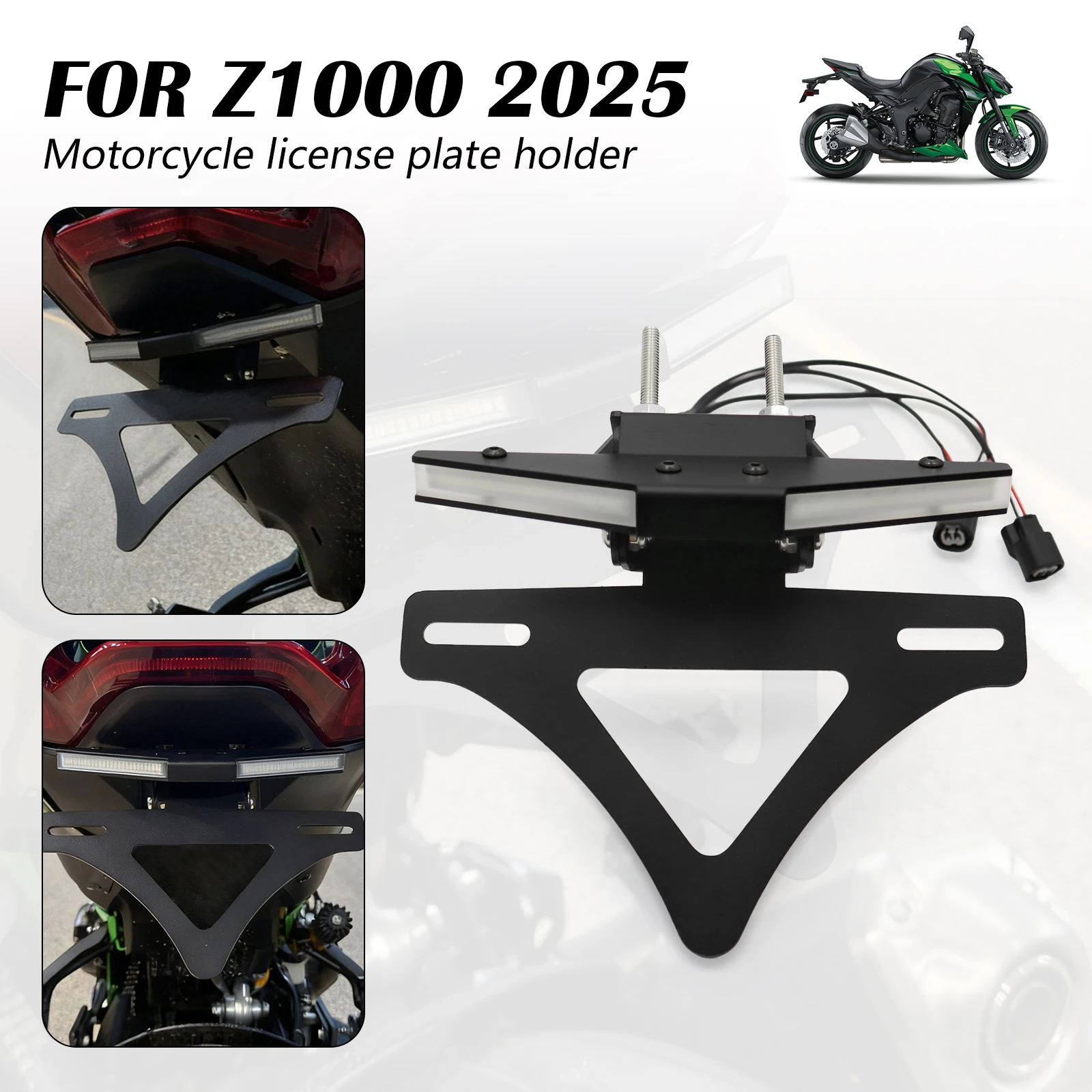 

For Kawasaki Z1000 2025 New Motorcycle Rear Short Tail Stock Tidy License Plate Holder Tailstock Bracket Kit Fit z1000