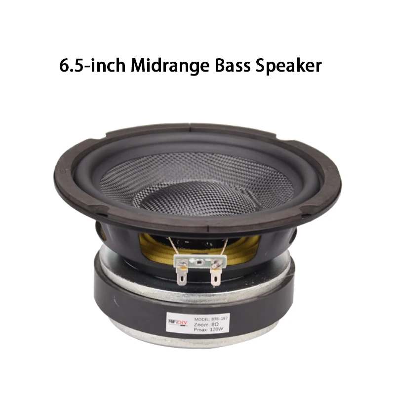 Fiberglass Black Basin Speakers 50 large Voice Coil 120 Magnetic Loudspeaker 6.5 Inch Midrange Bass Speaker 8 Ohm 120W