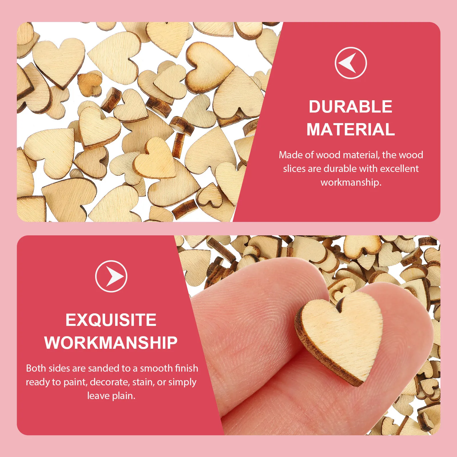 200 قطعة من شرائح القلب الخشبية الطبيعية الفارغة أقراص DIY بها بنفسك الحرف الطرف الديكور الزفاف عيد ميلاد سكرابوكينغ Decoupage الفن