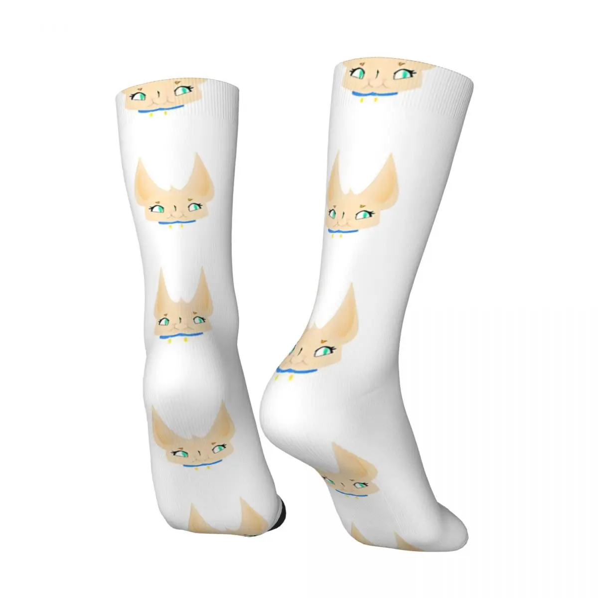 Retro Blonde LPS Shorthair Cat With Green Eyes Socks Unisex Littlest Pet Shop Harajuku Seamless Printed Novelty Happy Crew Sock