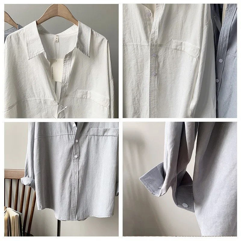 Damska bawełniana koszula z imitacji zamszu na jesień, oversize, z długim rękawem