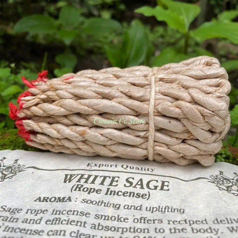 X90F 40 Pieces White Incense Rope Set Nepalese Traditional Smudge Ropes