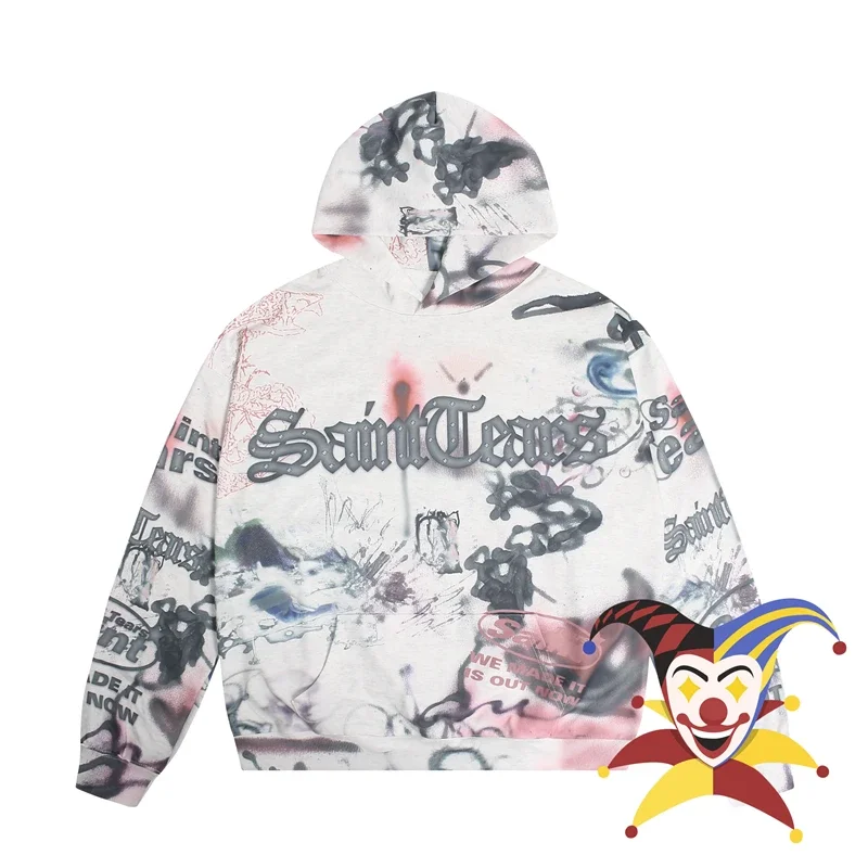 New Tie-dyed Saint Tears Hoodie Men Women Best Quality Oversized Pullovers