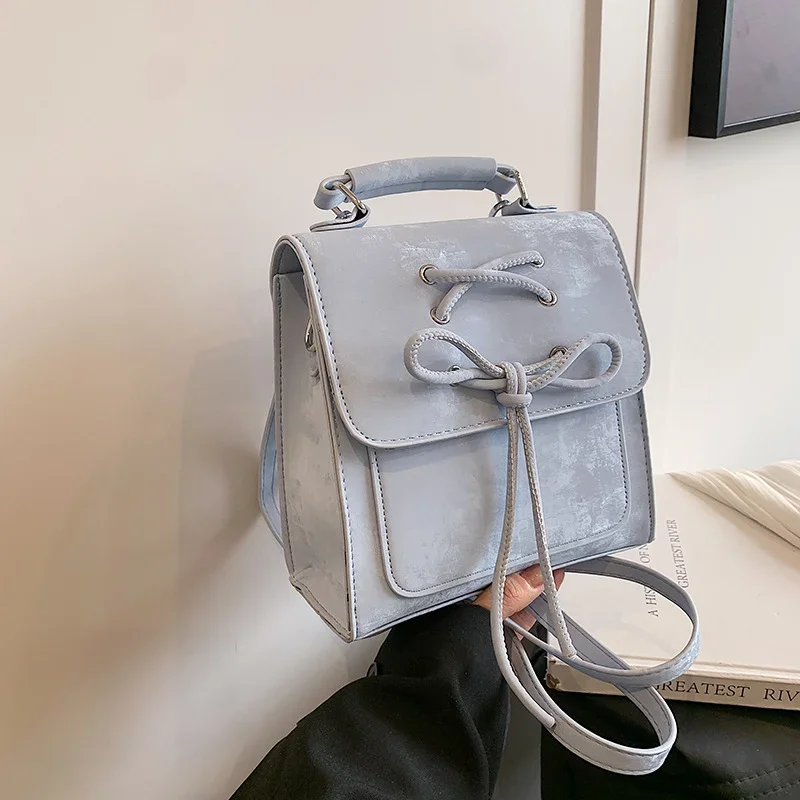 

New Ballet Style Women's Backpack Girls College Backpack Fashion Women's Item Storage Handbag Bow Decoration PU Material