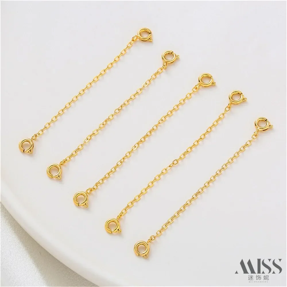 

14K Gold Bag Anti-drop Double Spring Buckle End Safety Buckle DIY Accessories Bracelet Necklace Jewelry Material