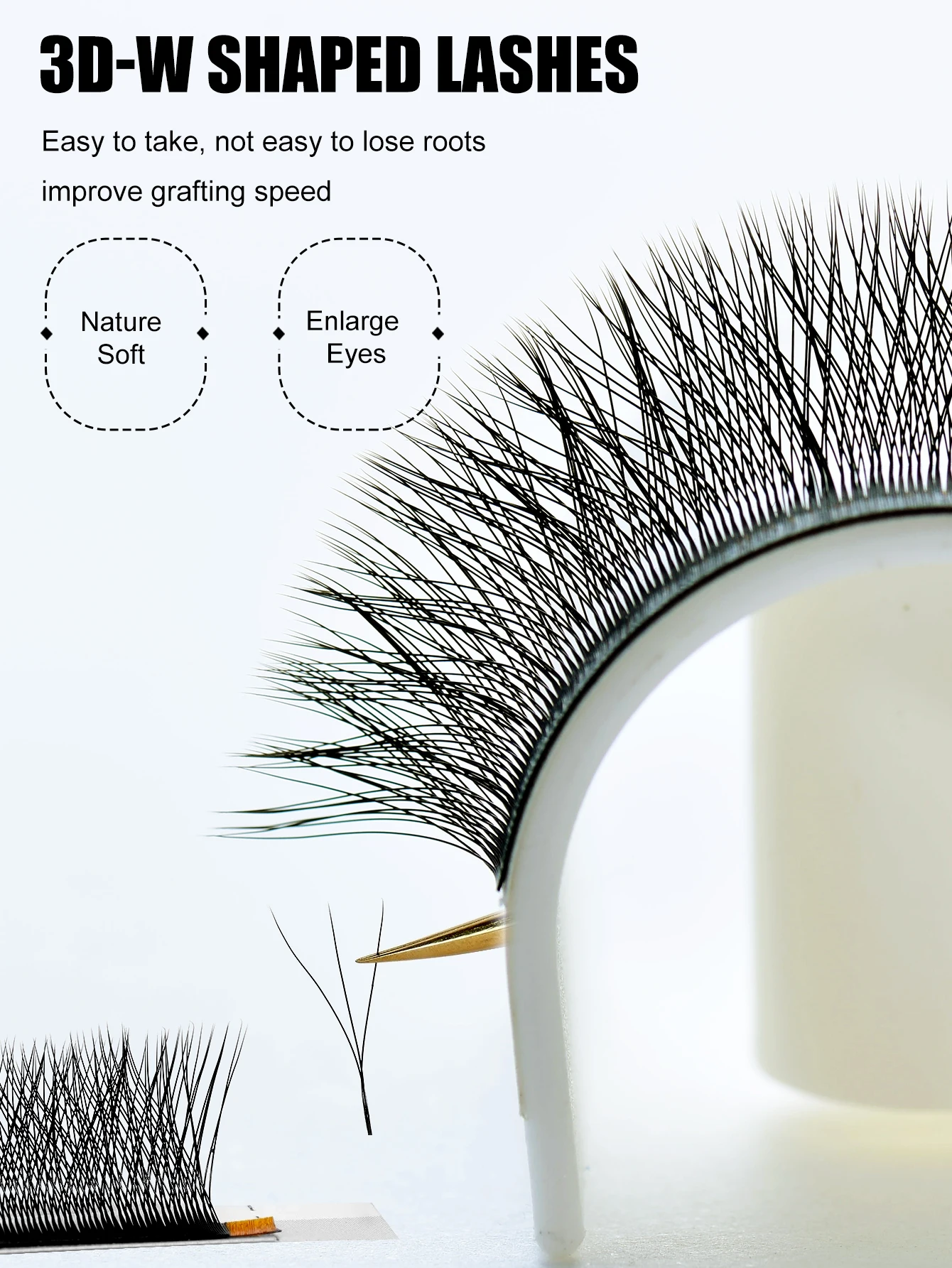 Yelix W Shape Lashes Soft Clover 3D Mink Lashes Cilios W Eyelash Extension Supplies Fake Eyelashes 1 Real Frete Gratis Natural