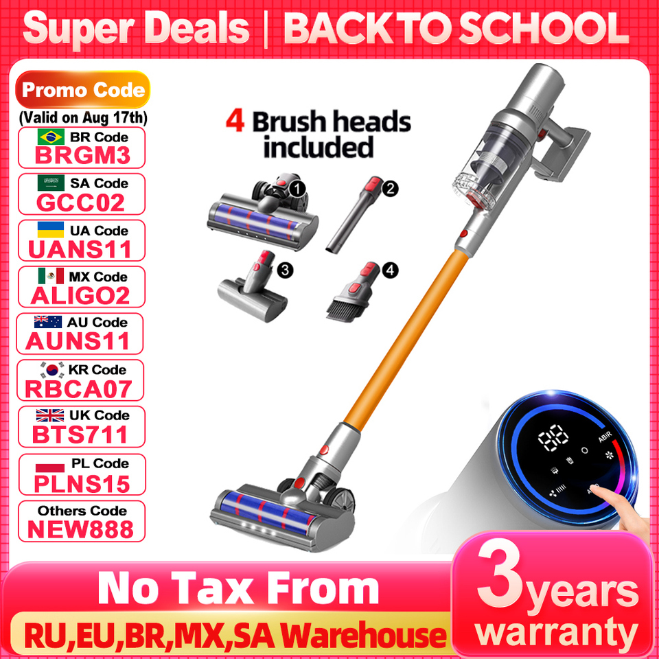  Cordless Handheld Vacuum Cleaner,27000PA,Touch Screen,Smart Dust Sensor,Auto Speed Control for Home Bed Carpet Clean 