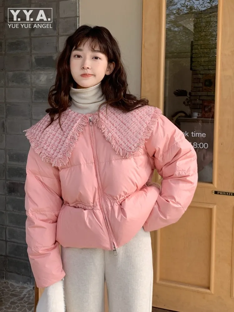 

Fashion New Women Peter Pan Collar Zipper Straight Type Down Long Sleeves Jacket Winter Thick Warm Overcoat Casual Outwear Coat