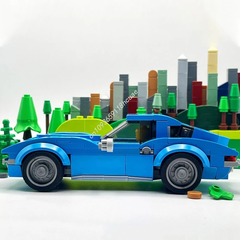 196 pçs moc supercar c2 cidade campeões blocos de construção aniversário série mestre coletor edição modelo presente natal