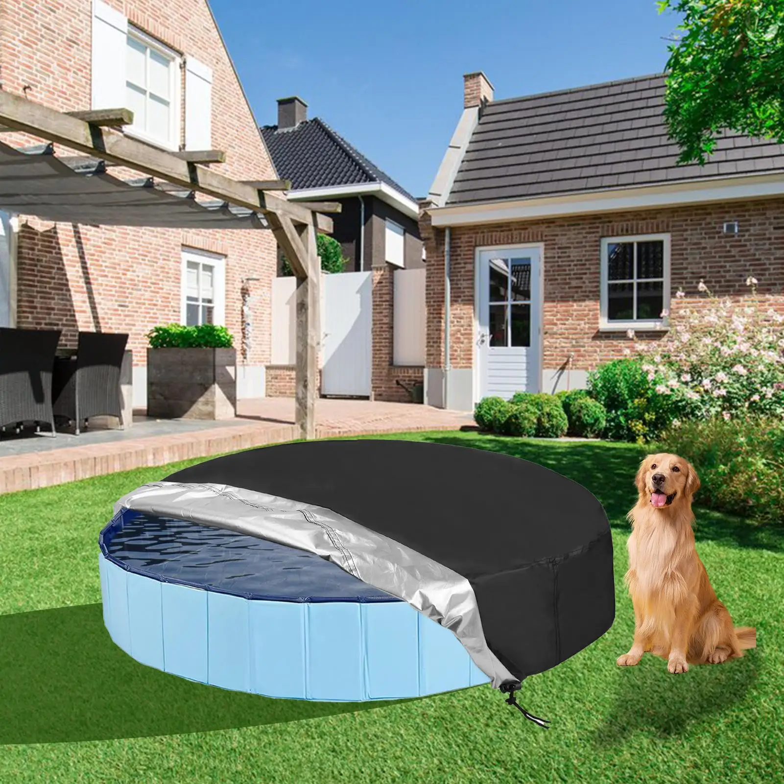 

48*11 inches Pool Cover Over Ground Covers Sunlight Blocking Shade Debris Barrier Waterproof for Dust Leaves Snow Hotel Resort