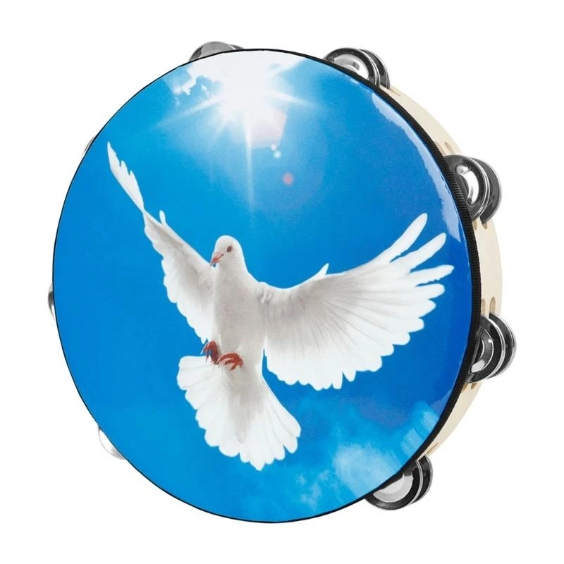 Peace Double Row Bells Tambourine Mini Musical Instrument Hand Drum