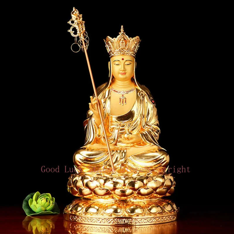 

high-grade buddha ksitigarbha Dizang pusa HOME efficacious Talisman bless safe health good luck gilding COPPER God statue