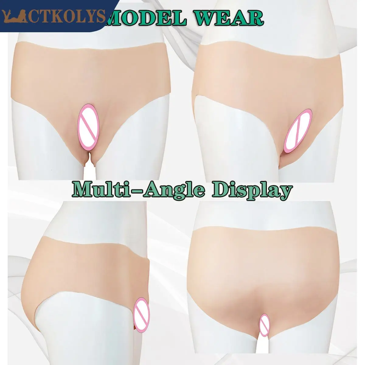 CTKOLYS Men Silicone Fake Vagina Underwear Panties Hiding Gaff Penetratable Realistic Pussy for Crossdresser Transgender Shemale