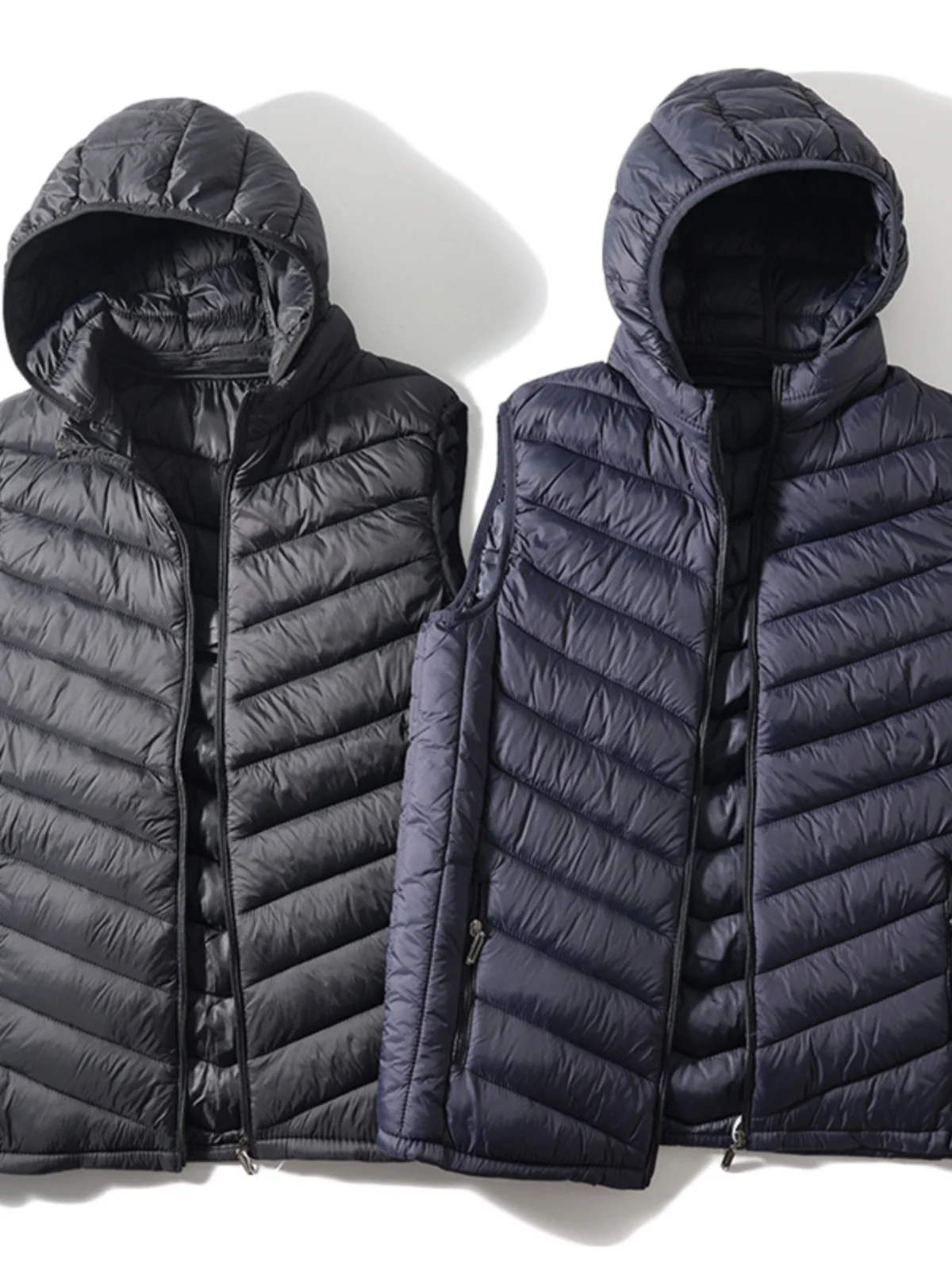 Hooded down Cotton Vest Men's Casual Sleeveless Thermal Autumn Winter Fashion City Style Standard Fit Other Casual Scenarios