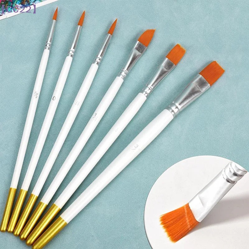 6 Pcs Artist Nylon Paint Brushes Set Artist Paintbrushes For Acrylic Oil Watercolor Acrylic Painting For Body Face Rock Canvas