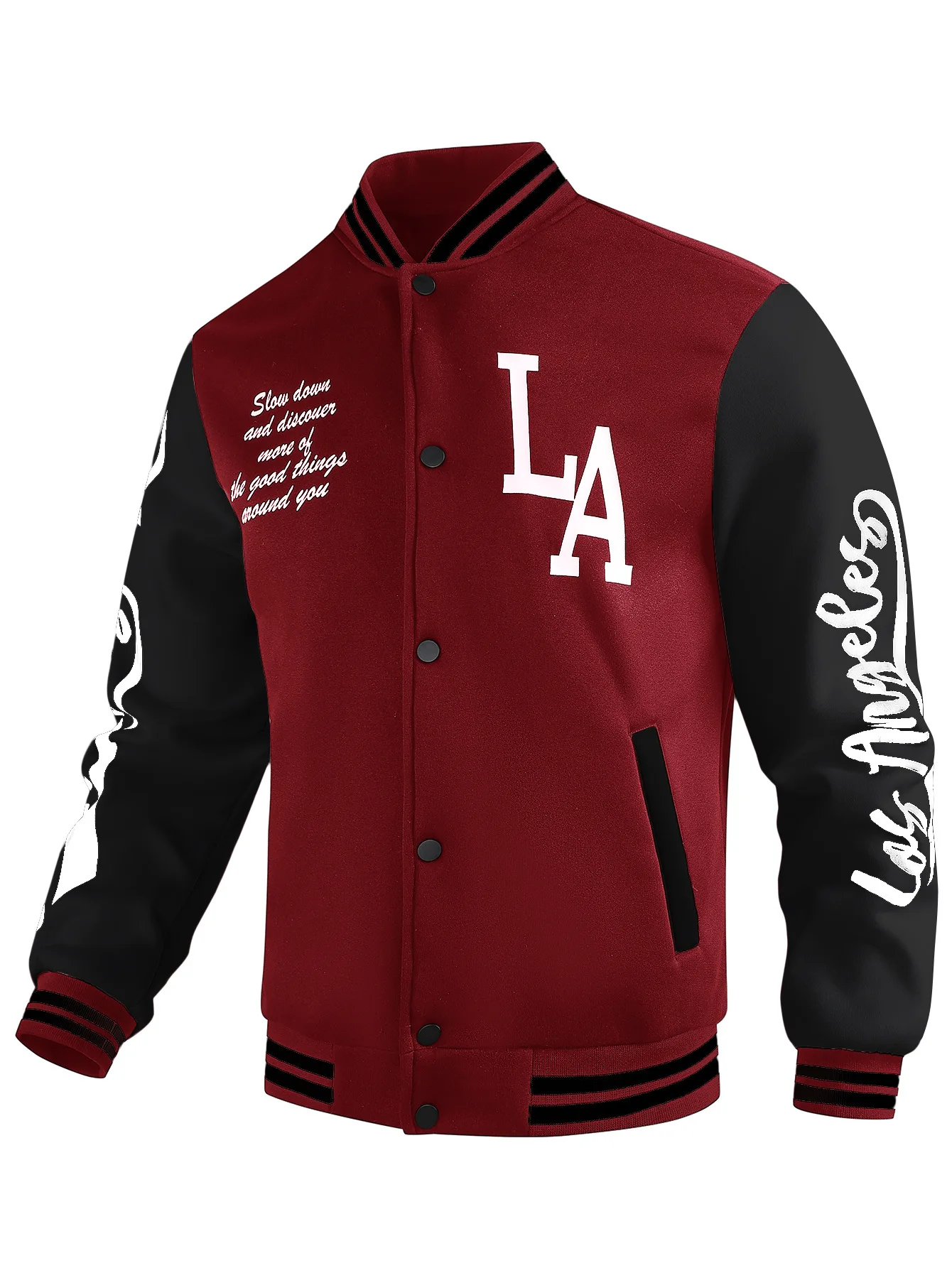 Men's Casual Jacket with Spring Print and Color Matching