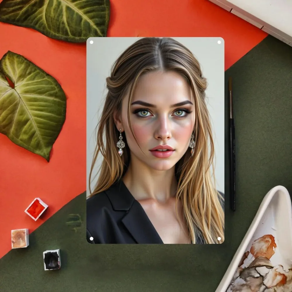 Allegra K أقراط كريستال نسائية جدار الفن 8x12 بوصة أنيقة الألومنيوم ديكور المنزل