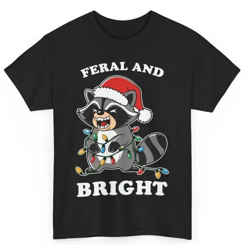 

Хлопковая футболка с ферлом и ярким рождественским енотом Lover S