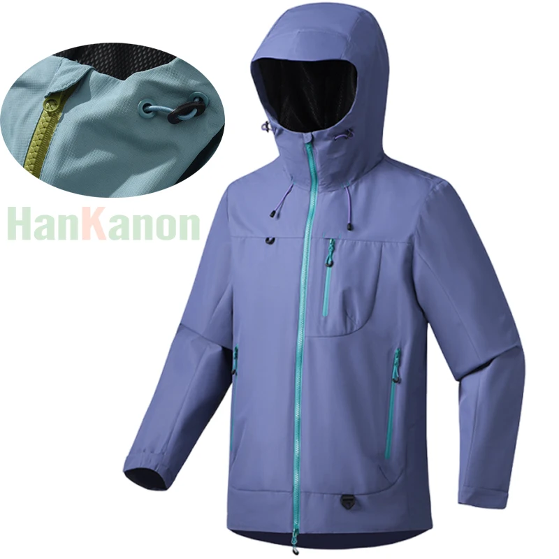 新着-シングルレイヤー-アウトドア-ジャケット-ハイキング-サイクリング-フィッシング用-–-ユニセックス-防風-防水-テックファブリック-コート