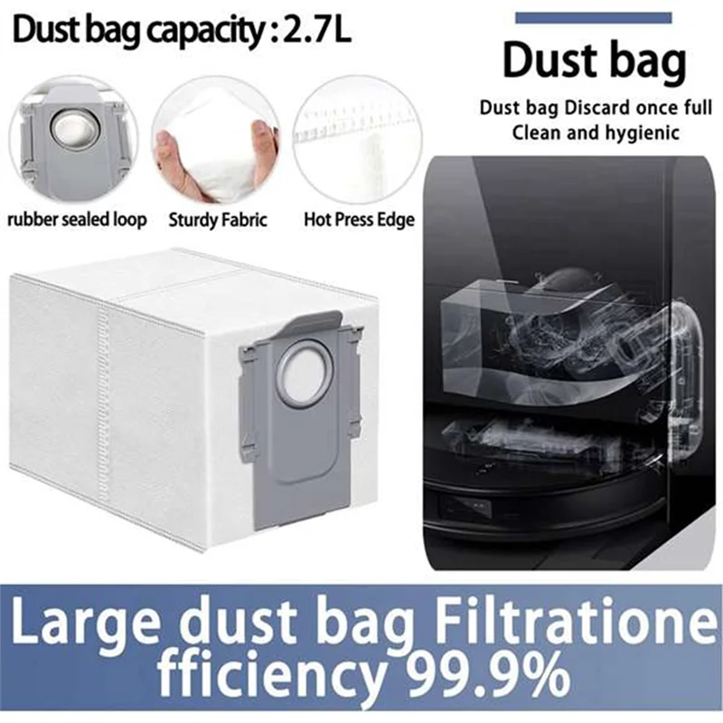 B99A-For Roborock Saros 10R/G20S Ultra/S9 Maxv Slim Replacement Parts Vacuum Brush Hepa Filter Mop Cloth Dust Bag