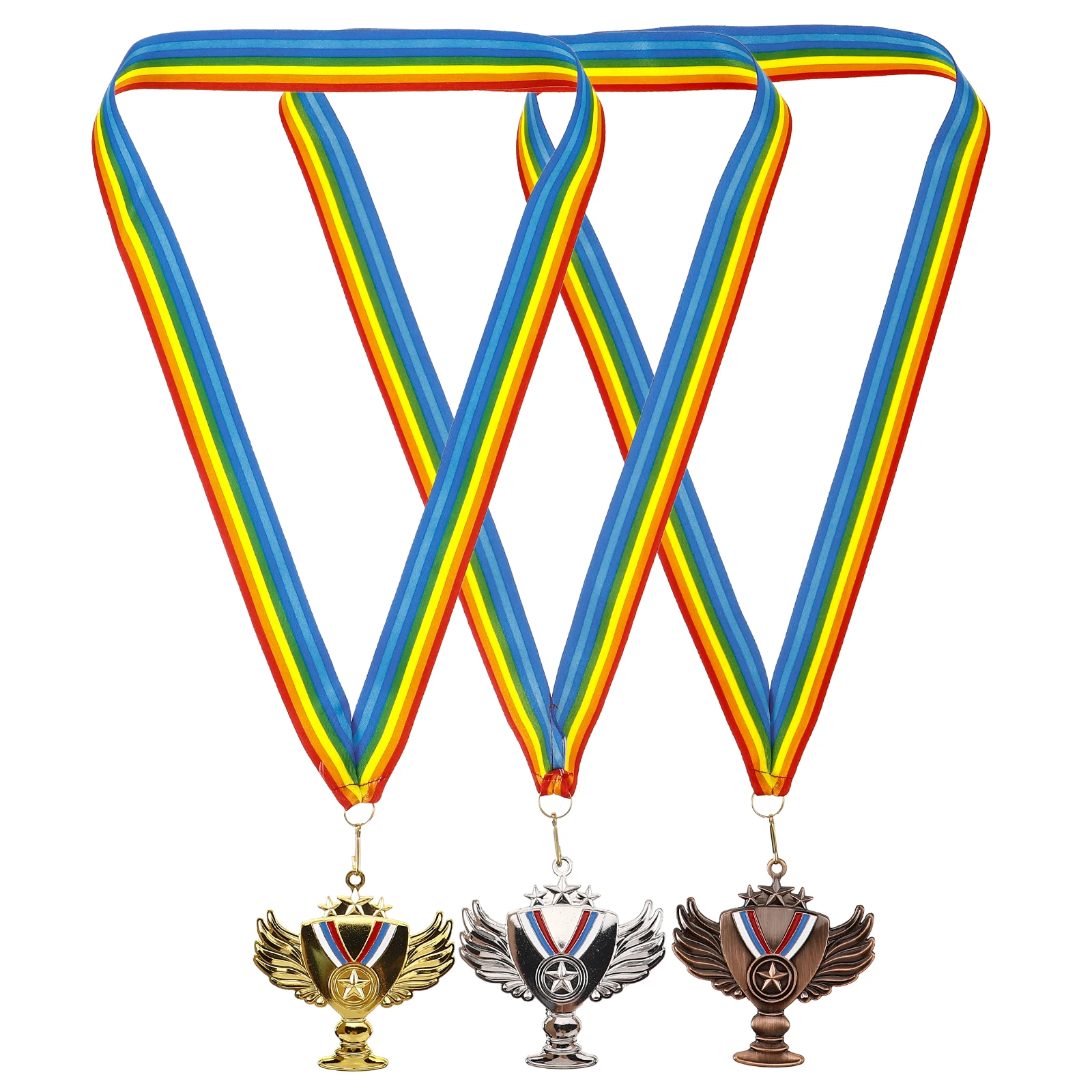 

3 шт., спортивные награды, медали для соревнований, медали победителя подвешивания, золото, серебро, бронза, подвесной ремешок, металлический трофей, памятный сувенир