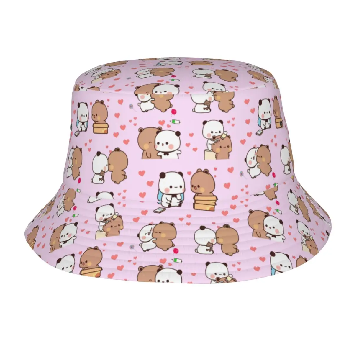 Bubu Dudu Love Story Bucket Hats for Women Beach Cute Panda Bear Field Hat Unique Foldable for Hiking Fishing Hats Dropshipping