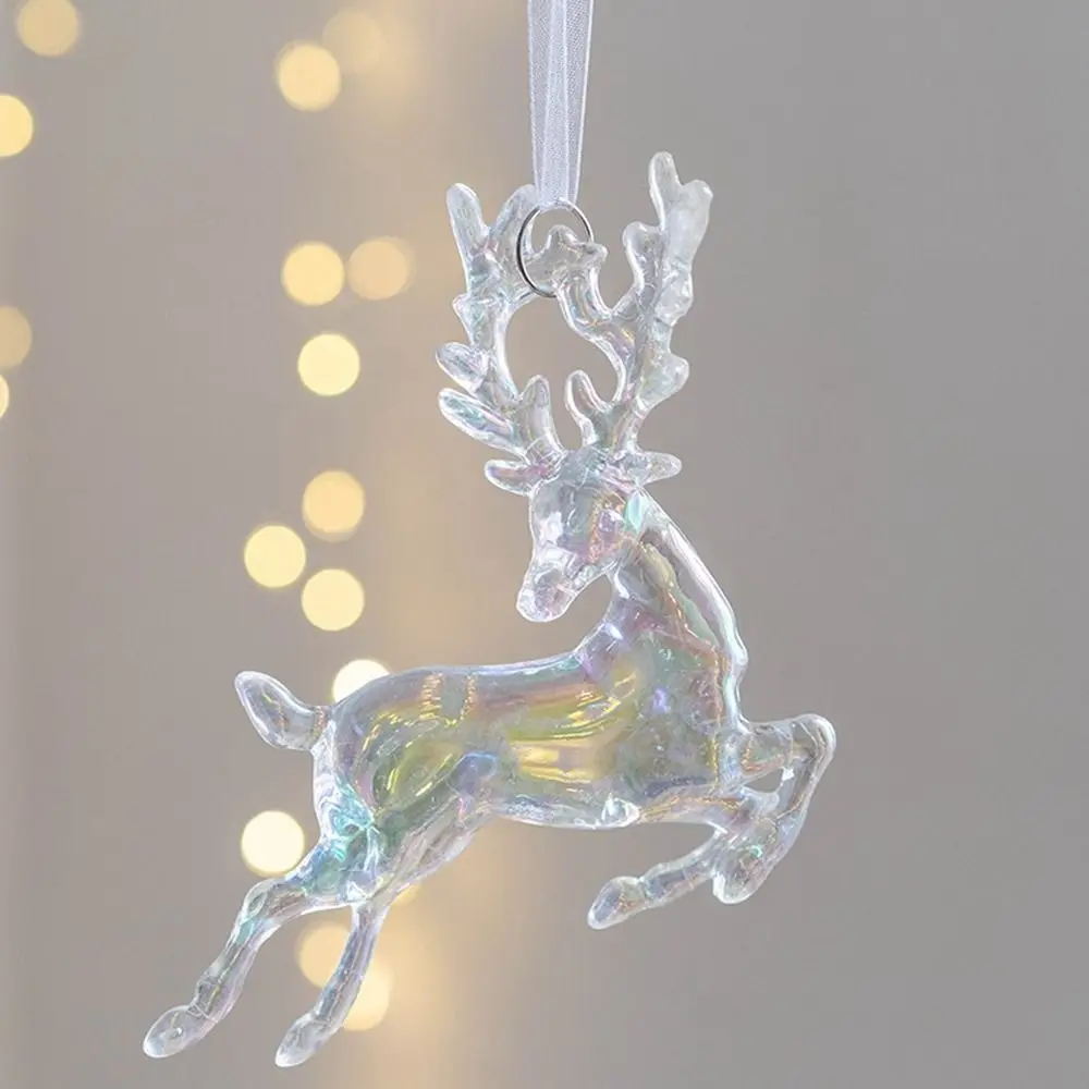 Acrílico natal pingentes de cristal floco de neve pingente de parede enfeites de árvore de natal interior ao ar livre diy cristal pendurado natal