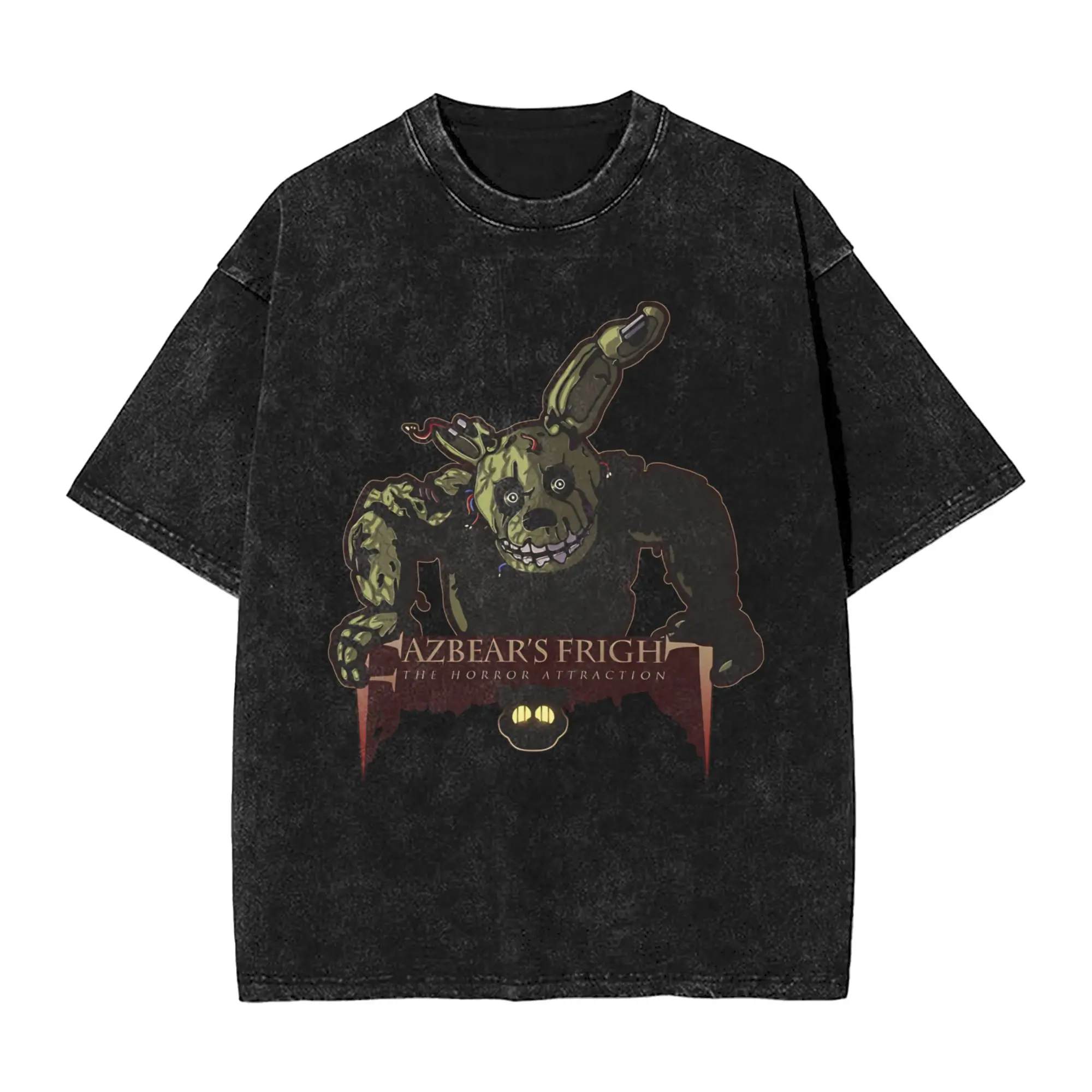 Amazing Springtrap Fazbear's Fright The Horror Attraction T-Shirts Men Cotton T Shirts  Short Sleeve Tees Plus Size Clothes