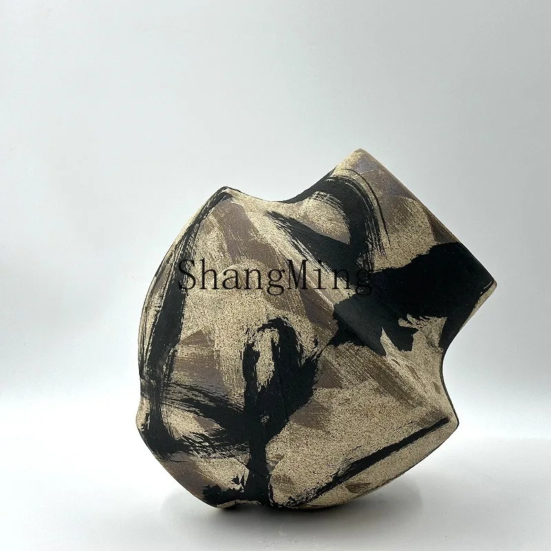 

FG good-looking medieval wabi sand wind ink ceramic vase home flower arrangement desktop entrance ornament