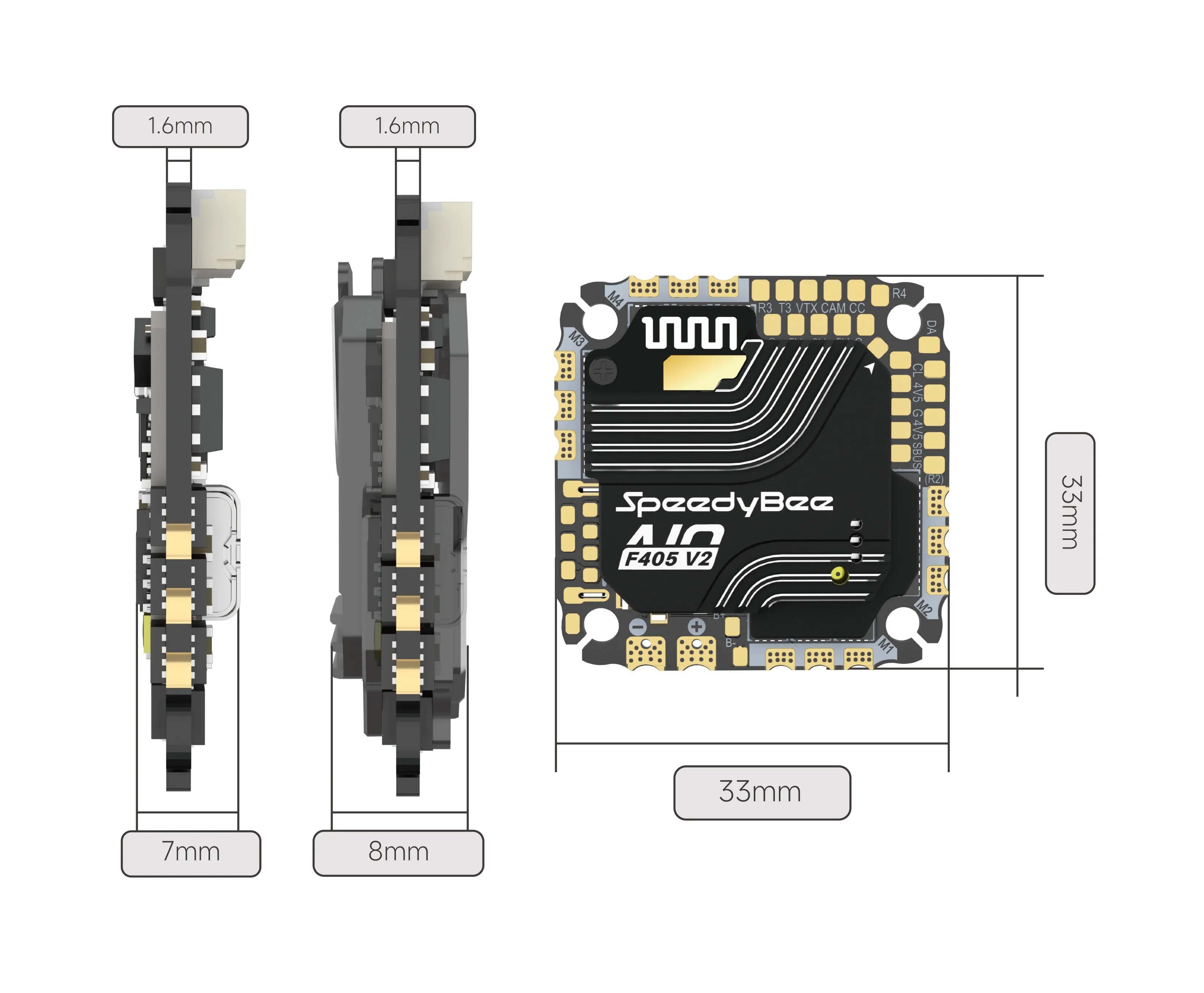 SpeedyBee F405 AIO V2 35/40A 8Bit 25.5x25.5 3-6S thumbnail 6