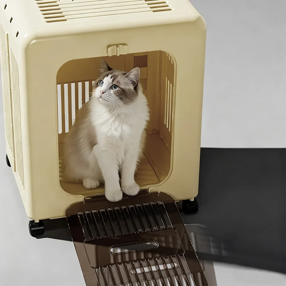 Portable Folding Pet Carrier Compatible for Cats and Small Dogs Pet Stroller, Wide Open Breathable Carrier for Outings(Yellow)