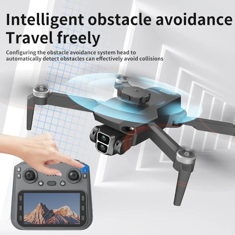 New L106MAX 8K HD Dual Camera Brushless Motor RC Drone Foldable Wifi 2.4GHz 360° Intelligent Obstacle Avoidance Helicopter Toys