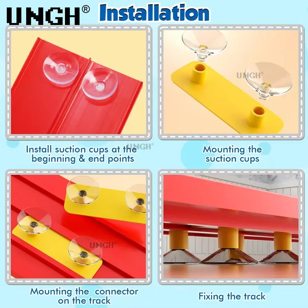 Flexible Race Track Toy DIY Double-track Racing Car Track 4 Shock-Resistant Toy Cars Roll Up Race Track for Kids Game Gift