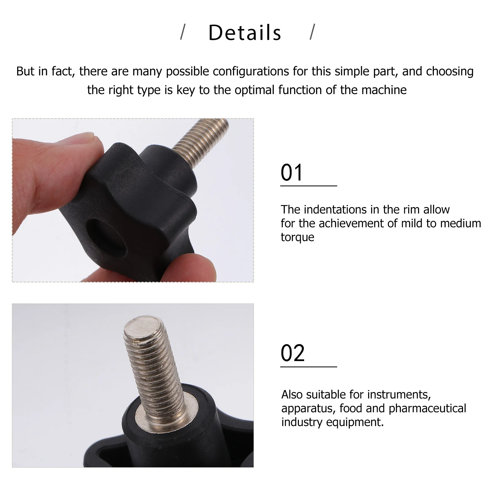 

10Pcs Premium Material Screw Knobs for Furniture Mechanical Equipment Long Lasting Male Thread Knobs
