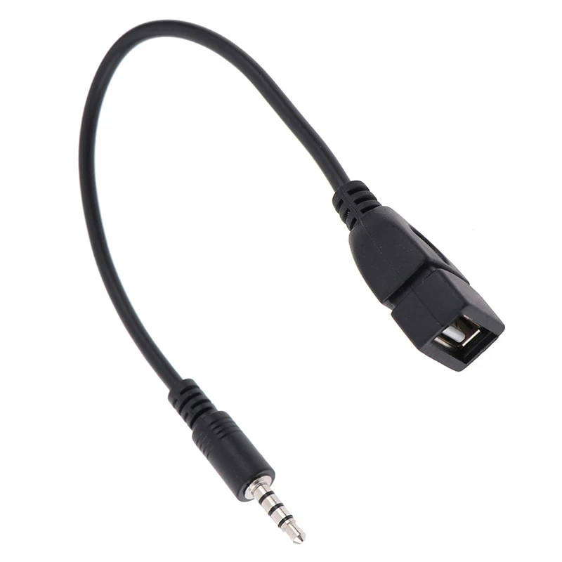 3.5mm Black Car AUX Audio Cable To USB Audio Cable Car Electronics for Play Music Car Audio Cable USB Headphone Converter