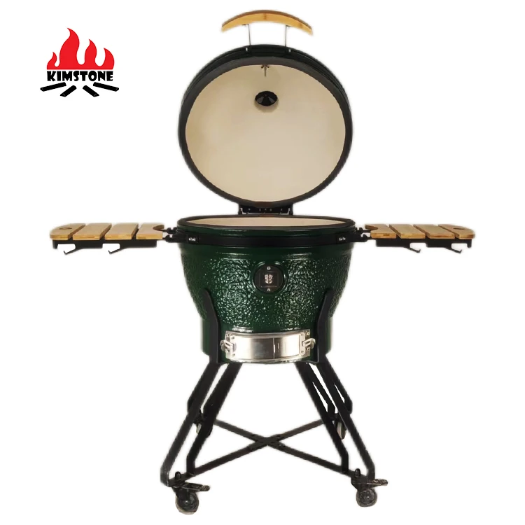 24inch KIMSTONE KimBer Series Stone Pattern Luxury Kamado Grill with Chip Feeder
