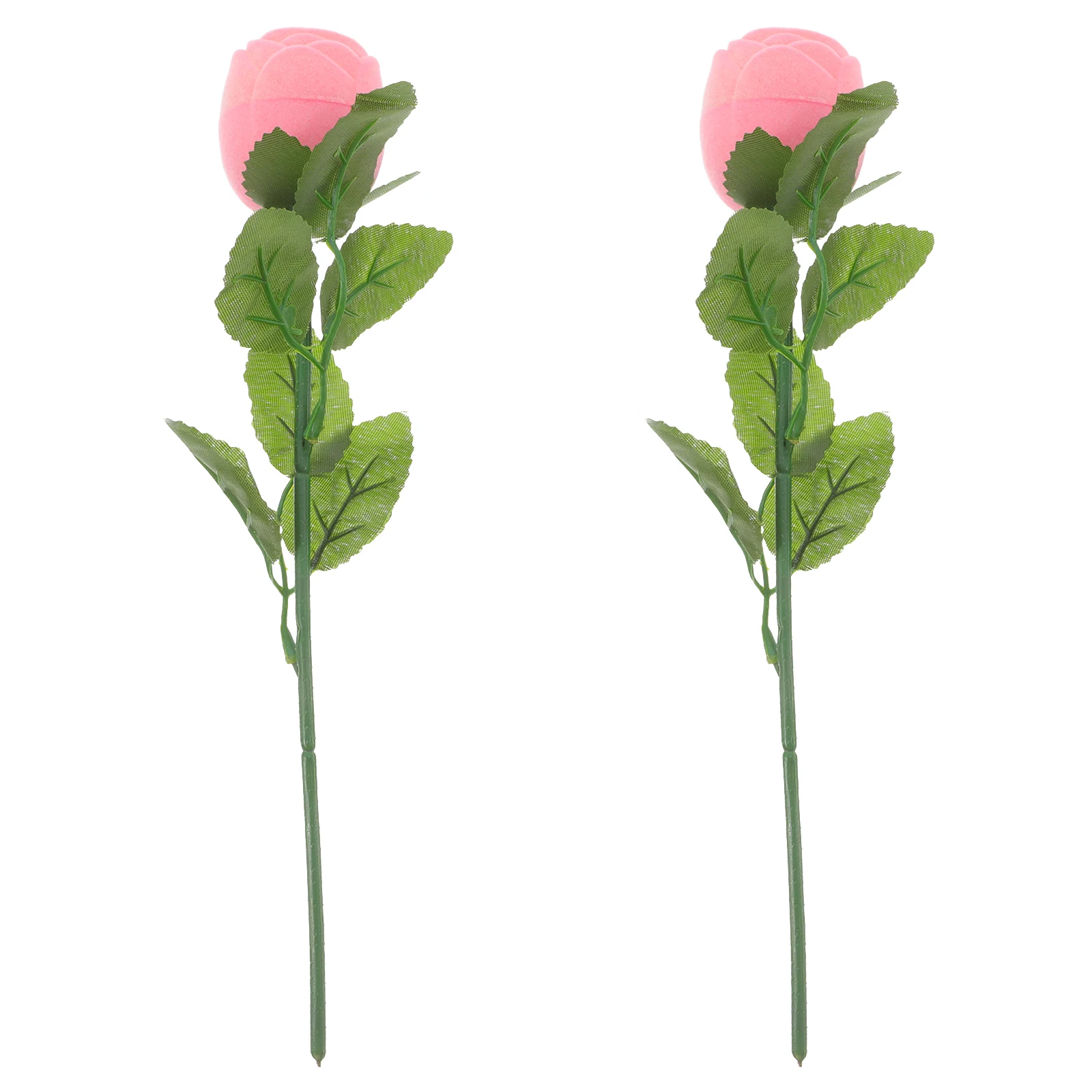 

2 Pcs Rose Ring Box Flower Jewelry Holder Earring Storage Case Proposal Engagement Romantic