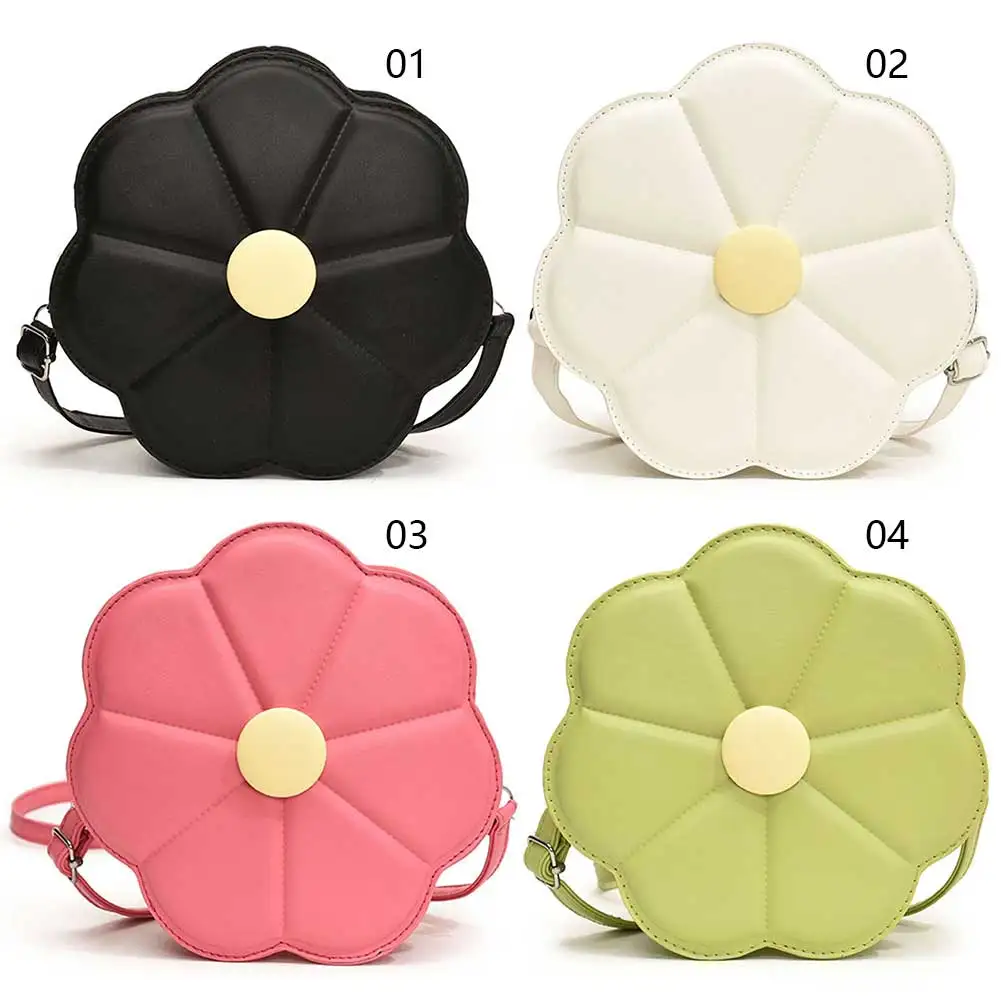 Bolsa de ombro em forma de flor para mulheres e meninas, bolsa crossbody com alça ajustável fofa e na moda