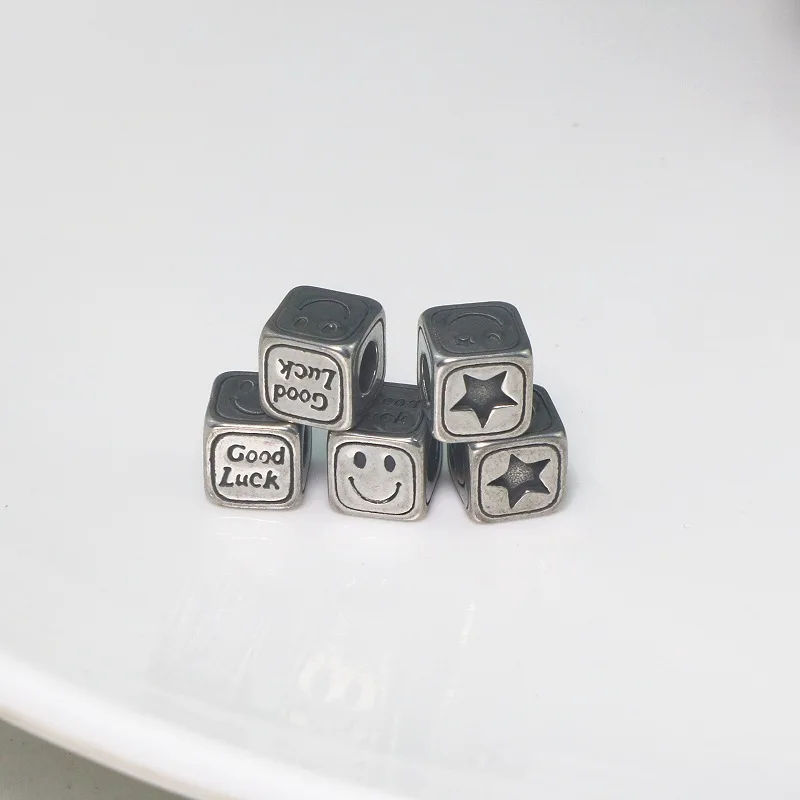 2Pcs 4mm Cubes Stainless Charms Lucky Star Pendant For jewelry Making Diy Bracelet Necklace Handmade Accessories Supplies